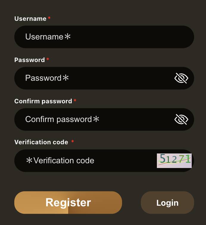Registration form - preview
